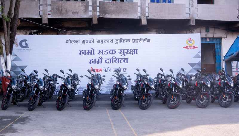 Golchha Group Hands Over 20 Motorcycles to Baggikhana Traffic Police Office