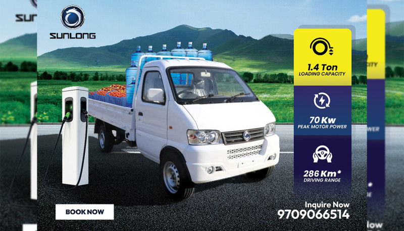 Sunlong Electric Cargo Pickup Launched in Nepal
