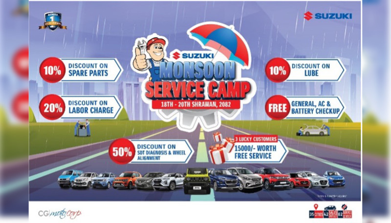 Suzuki Nepal Announces Monsoon Free Service Camp Nationwide