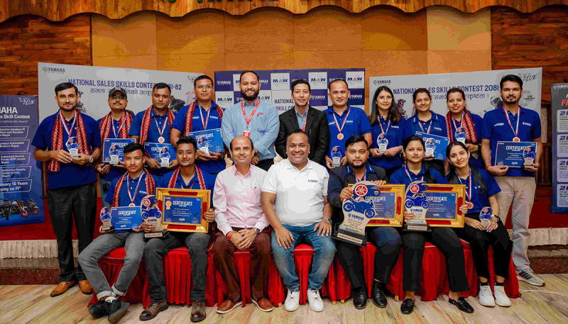 Yamaha Nepal Celebrates Top Sales Talent at National Sales Skill Contest 2082